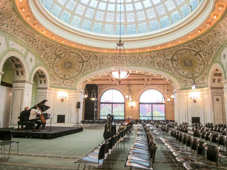 Chicago, USA - June 21, 2017: Cultural Center, Chicago is the city of skyscrapers. Chicago streets, buildings and attractions of the city of Chicago.のeditorial素材