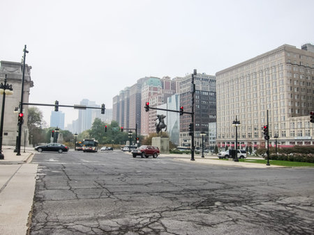Chicago, USA - June 21, 2017: Michigan Avenue, Chicago is the city of skyscrapers. Chicago streets,...
