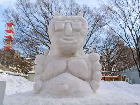 Sapporo, Japan - January 10, 2017: Snow sculptures in winter. Creative from ice and snow. Festival of snow sculptures on the streets of Sapporoのeditorial素材