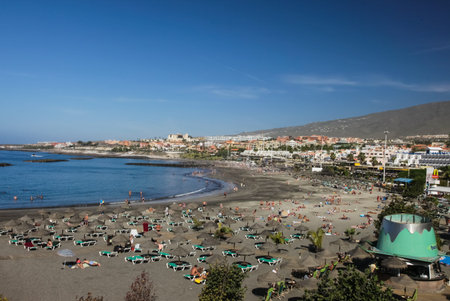 Costa Adeje, Tenerife, Spain - July 28, 2013: The islands of Tenerife is a resort for tourists....