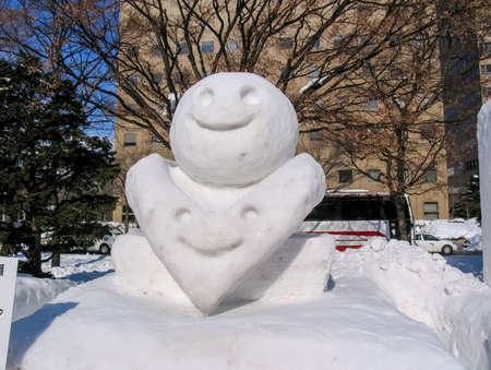 Sapporo, Japan - January 10, 2017: Snow sculptures in winter. Creative from ice and snow. Festival of snow sculptures on the streets of Sapporoのeditorial素材