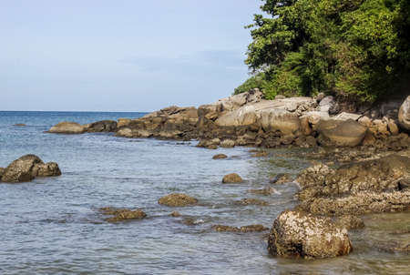 Thailand, the island of Phuket. Rocks off the coast of the sea.の写真素材
