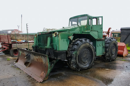 Bulldozer for cleaning railway tracks. Bulldozer for cleaning railway tracks.