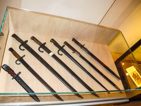St Petersburg, Russia - June 14, 2018: Museum of Blade Weapons. Exhibits of swords, swords and...