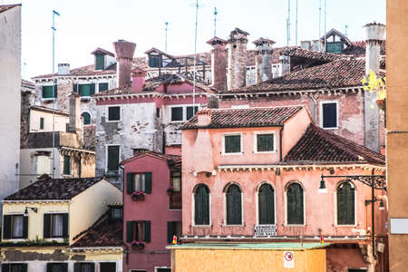 Venice, Italy - May 29, 2016: Venice in Italy, the architecture of the city, Venice is a popular tourist destination of Europe.のeditorial素材