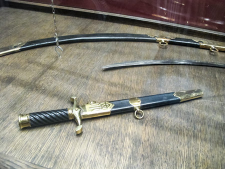 St Petersburg, Russia - June 14, 2018: Museum of Blade Weapons. Exhibits of swords, swords and...