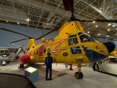 Berlin, Germany - June 19, 2018: Museum of aviation. Exhibition of aircraft exhibits in the museum.