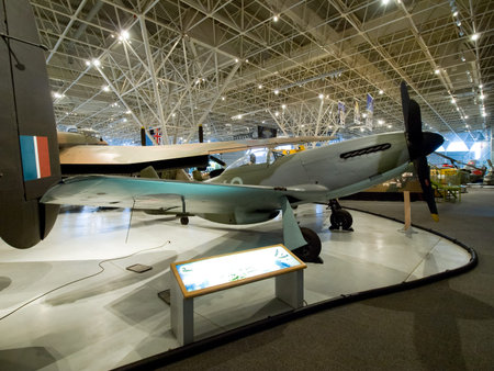 Berlin, Germany - June 19, 2018: Museum of aviation. Exhibition of aircraft exhibits in the museum.