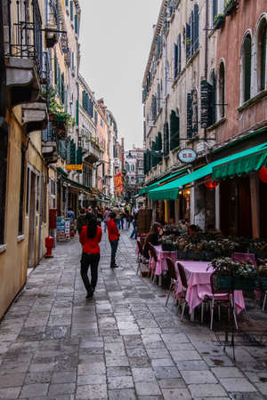 Venice, Italy - May 29, 2016: Venice in Italy, the architecture of the city, Venice is a popular tourist destination of Europe.のeditorial素材