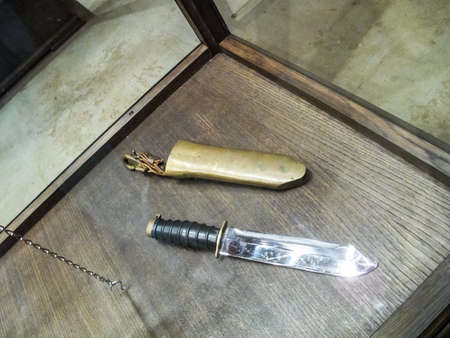 St Petersburg, Russia - June 14, 2018: Museum of Blade Weapons. Exhibits of swords, swords and daggers. Swords, machetes and other cold steel.のeditorial素材