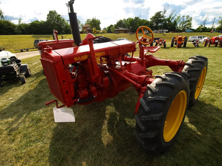 Hamburg, Germany - July 23, 2012: Antique Tractor Show exhibition. Vintage models of tractors....