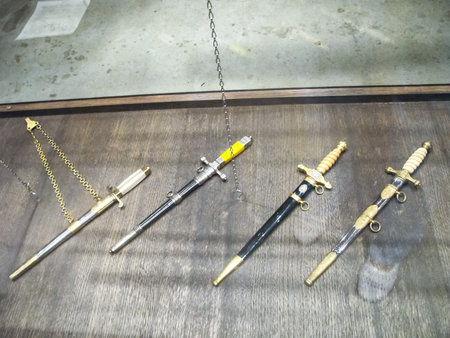 St Petersburg, Russia - June 14, 2018: Museum of Blade Weapons. Exhibits of swords, swords and...