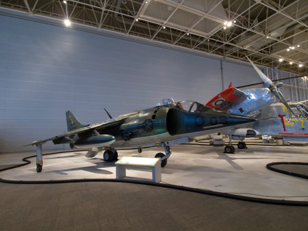 Berlin, Germany - June 19, 2018: Museum of aviation. Exhibition of aircraft exhibits in the museum.