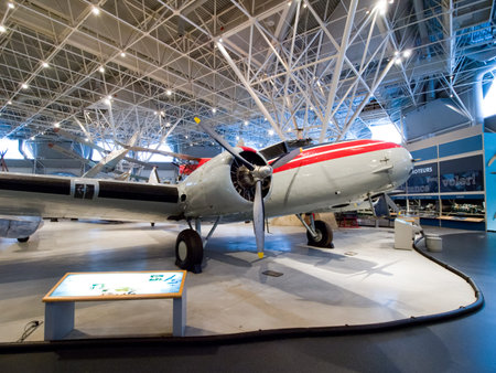 Berlin, Germany - June 19, 2018: Museum of aviation. Exhibition of aircraft exhibits in the museum.