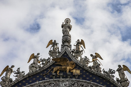 Venice, Italy - May 29, 2016: Statues and monuments in Venice Decorative sculptures
