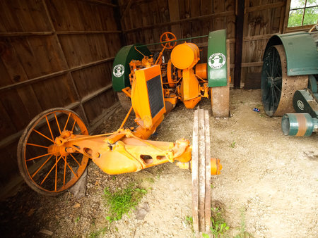 Hamburg, Germany - July 23, 2012: Antique Tractor Show exhibition. Vintage models of tractors....