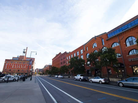 Denver, USA - October 12, 2010: Streets of Denver, Buildings and roads in the city, sights and new buildings and parks.のeditorial素材