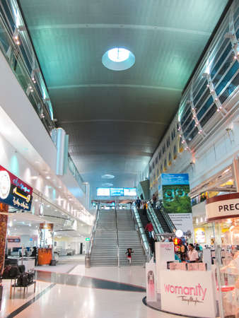 Dubai Airport, UAE - June 11, 2010: Dubai Passenger Airport in the United Arab Emirates, Interior of the Airport.のeditorial素材