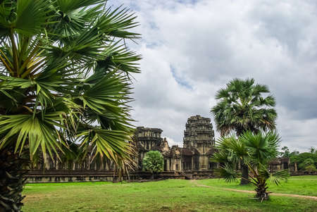 Stone Gate of Angkor Thom in Cambodia, Siem Reap Angkorの写真素材