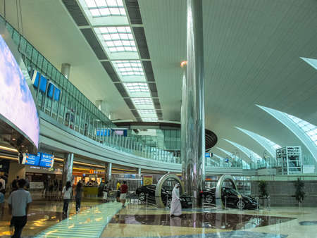 Dubai Airport, UAE - June 11, 2010: Dubai Passenger Airport in the United Arab Emirates, Interior of the Airport.のeditorial素材