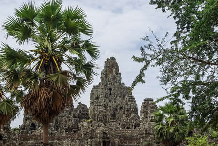 Stone Gate of Angkor Thom in Cambodia, Siem Reap Angkorの写真素材