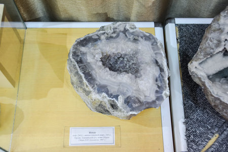 Geological Museum named after Vernadsky, Moscow, Russia - June 11, 2018: Exhibits of the Museum...