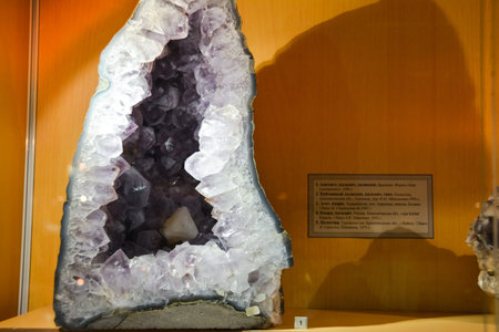 Geological Museum named after Vernadsky, Moscow, Russia - June 11, 2018: Exhibits of the Museum...
