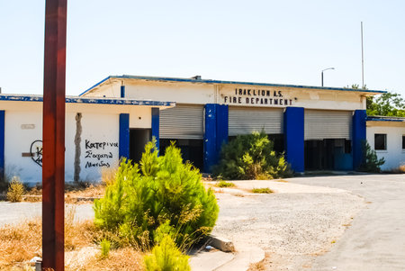Abandoned US Air Force Base, Crete Island, Greece - June 10, 2015: Abandoned US Air Force Base...