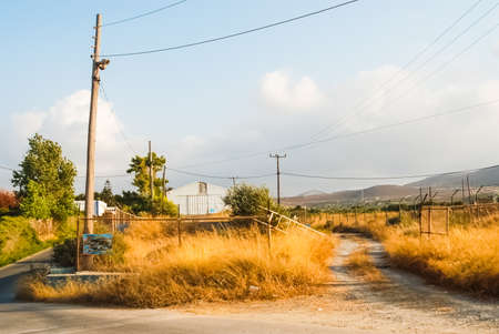 Abandoned US Air Force Base Crete, Greece. Abandoned buildings and structures have fallen into disrepair and are destroyed.の写真素材