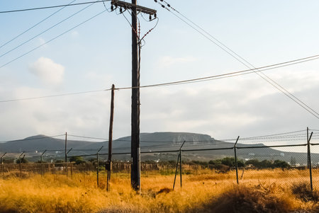 Abandoned US Air Force Base Crete, Greece. Abandoned buildings and structures have fallen into disrepair and are destroyed.の写真素材