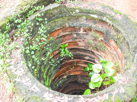 temple well Polonnaruwa, Sri Lanka. The ruins of an ancient temple, traces of an ancient highly...