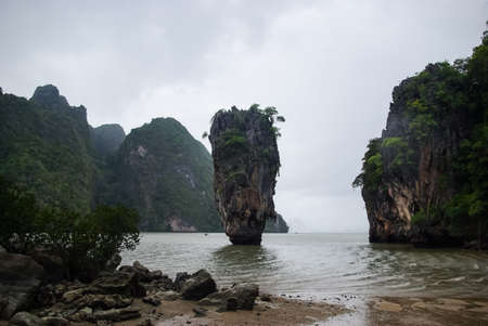 The nature of the coast of Thailand, cliffs near the sea, coastline and mountains.の写真素材