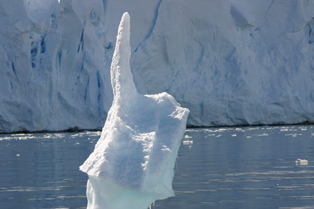 Antarctic icebergs in the waters of the ocean. Antarctic landscape Antarctic icebergs in the waters...