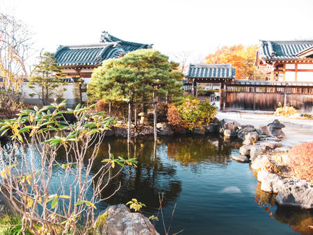 NOBORIBETSU, JAPAN - JUNE 23, 2015: Samurai village in Japan, Museum ethnic village in the style of...