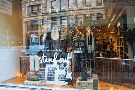 New York, USA - August 13, 2016: Manhattan District in New York, Sights, buildings and streets of New York.のeditorial素材