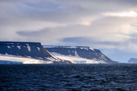 Arctic landscape, arctic tundra and ice of the Arctic Ocean.の写真素材