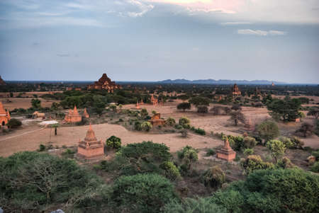 temples Bagan, religious buildings of Buddhism. Swe taw myat buddha tooth relic pagoda, Yangon Myanmarの写真素材