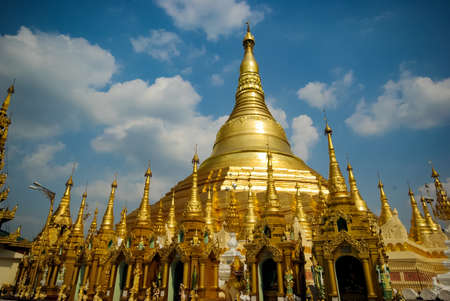 Yangon, Myanmar - June 23, 2015: Buddhist temples in Yangon shrines of Buddhismのeditorial素材