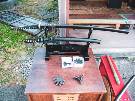 NOBORIBETSU, JAPAN - JUNE 23, 2015: Samurai village in Japan, Museum ethnic village in the style of...
