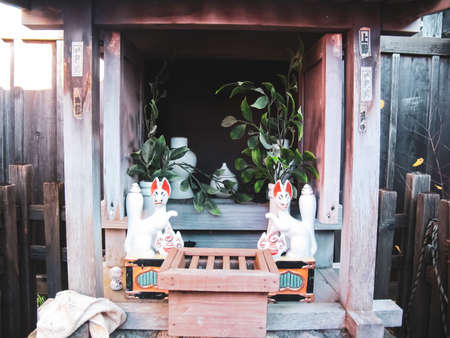 NOBORIBETSU, JAPAN - JUNE 23, 2015: Samurai village in Japan, Museum ethnic village in the style of ancient Japan, ancient buildings and objects of Japanese culture.のeditorial素材