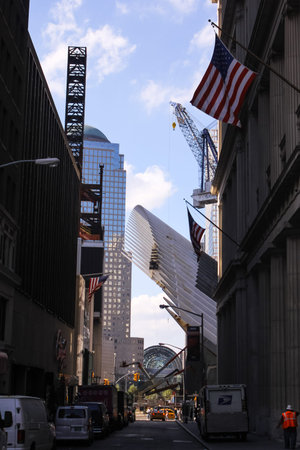 New York, USA - August 13, 2016: Manhattan District in New York, Sights, buildings and streets of...