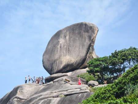Phuket, Thailand - July 23, 2014: A huge boulder on top of a hill. Phuket Coast, Thailandのeditorial素材
