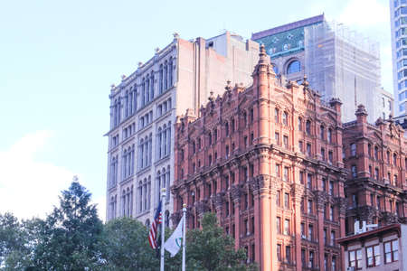 New York, USA - August 13, 2016: Manhattan District in New York, Sights, buildings and streets of New York.のeditorial素材