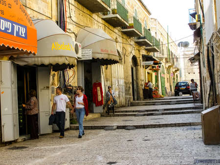 city of Jerusalem, sights of the city and Israel, religious symbols and buildings in the streets of the city.のeditorial素材