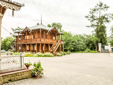 Irkutsk, Russia - August 24, 2016: The sights of Irkutsk, streets and buildings of the city, historical and modern buildings.のeditorial素材