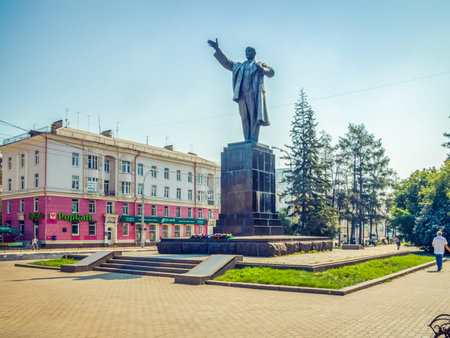 Irkutsk, Russia - August 24, 2016: The sights of Irkutsk, streets and buildings of the city,...