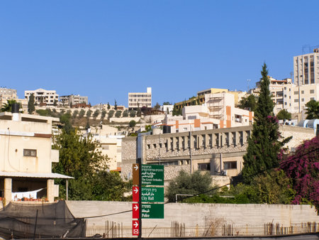 Nazareth, Israel - May 23, 2013: Landmarks of Nazareth, overview of buildings and sights of...