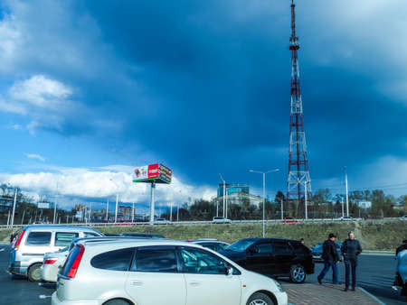Irkutsk, Russia - August 24, 2016: The sights of Irkutsk, streets and buildings of the city, historical and modern buildings.のeditorial素材