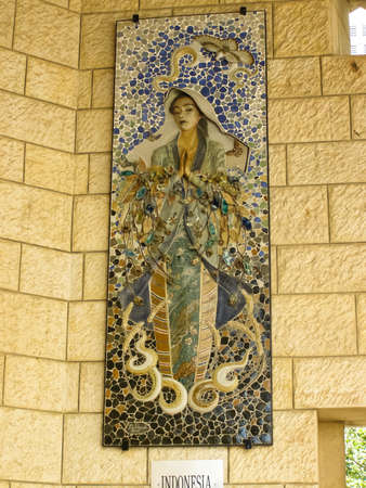 Nazareth, Israel - May 23, 2013: The sights of Nazareth, an overview of the buildings and attractions of Nazareth inside, the interiors of cathedrals and temples.のeditorial素材