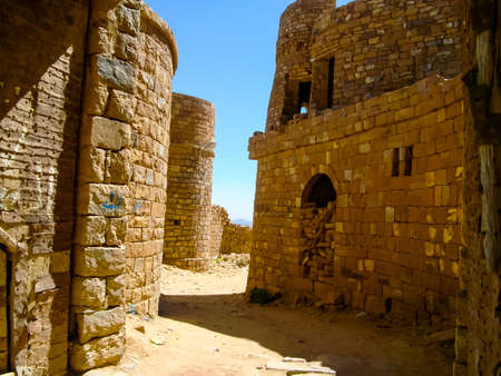 City of Sana'a, streets and buildings of the city in Yemen, sights and architecture of the Middle East.の写真素材